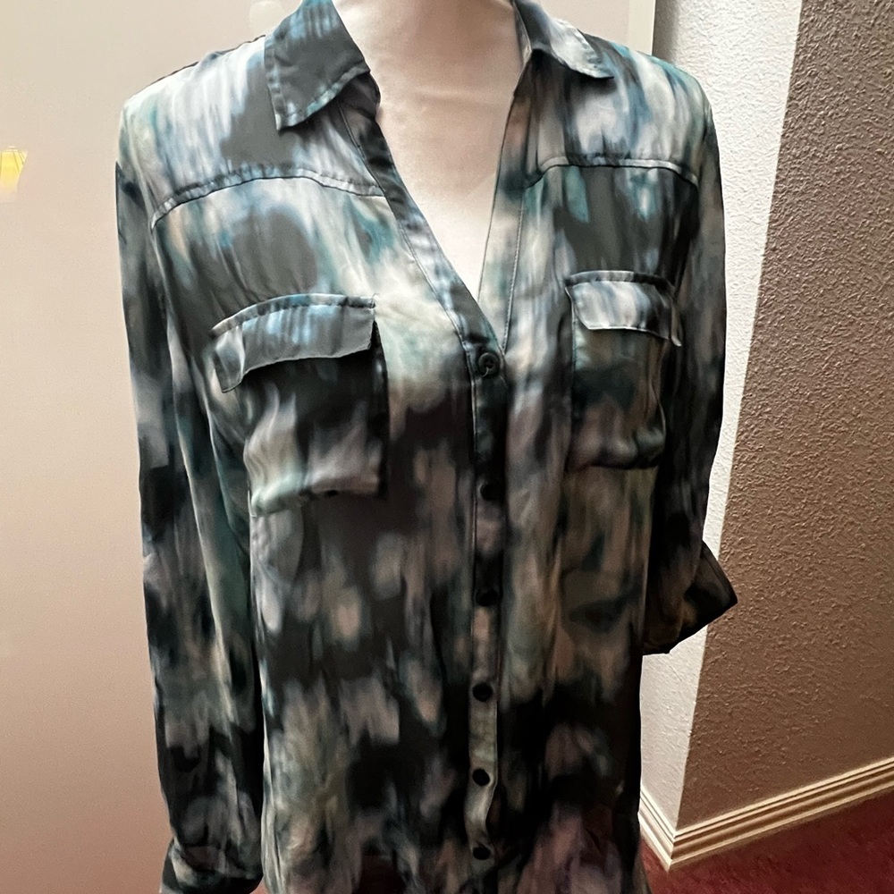 Stylish Multicolor Button-Up Blouse